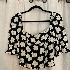 Reformation Georgia Gemma Print Daisy Top